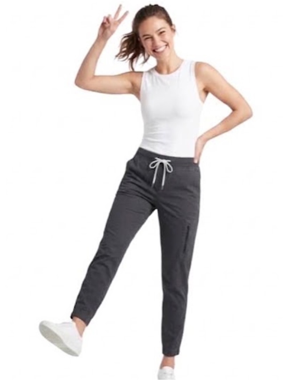 Vuori Ripstop Pants Women’s M Gray Stretch Drawstring Tapered Jogger
U